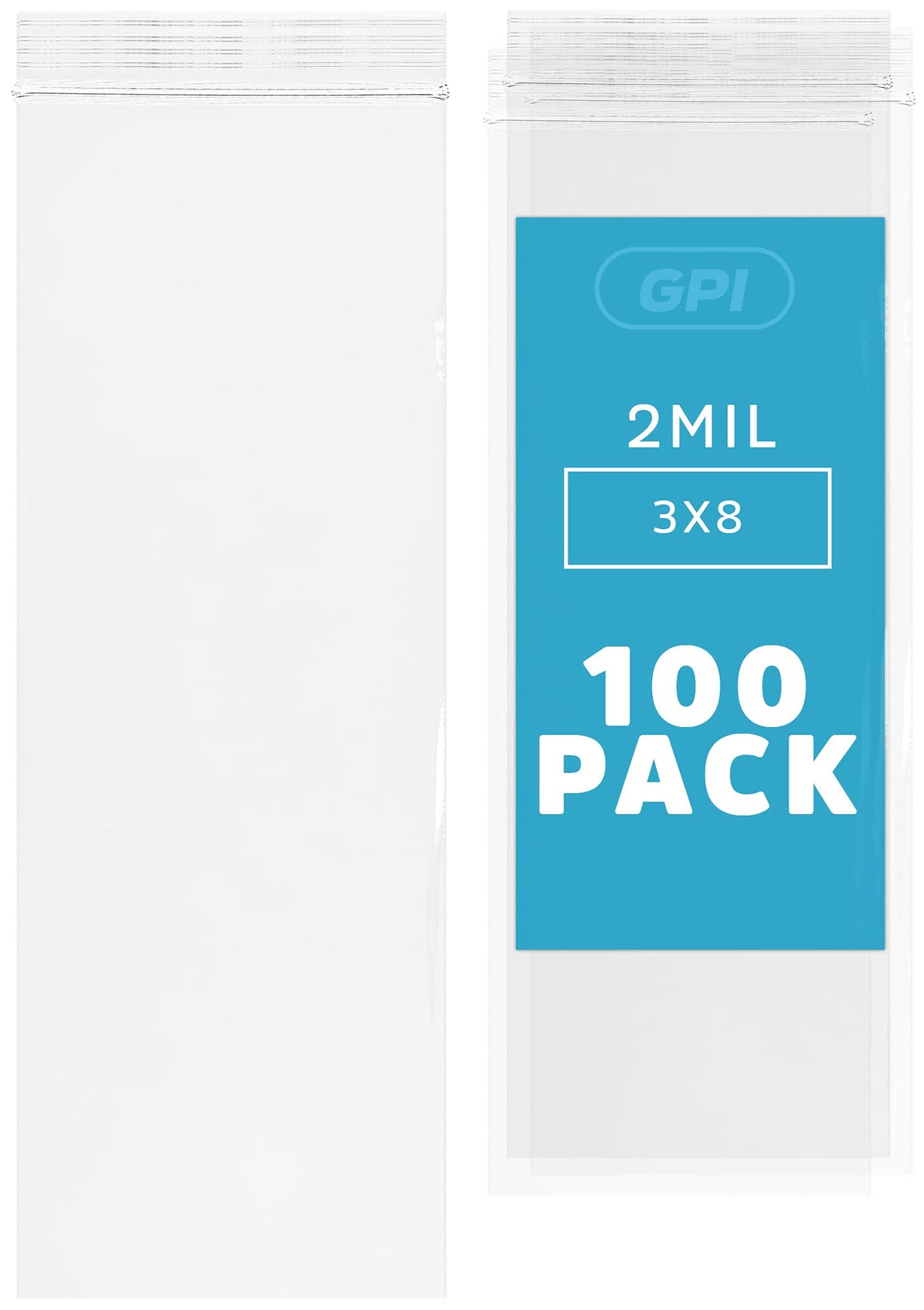 3" x 10" Long Zip Bags, 1000 Pack, Clear Plastic Reclosable Zip Baggies, 2 Mil Thick, Resealable Poly Bags for Packaging Insence, Necklaces, Jewelry & Office Supplies. GPI