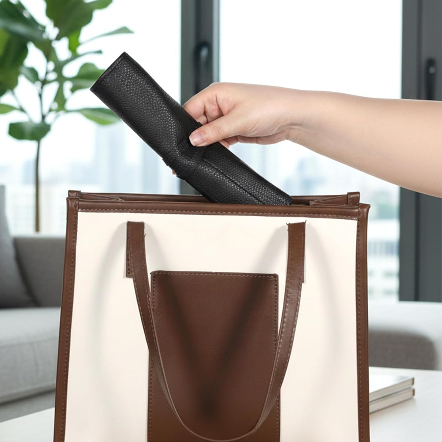 Makeup Brush Organizer PU Leather Makeup Brush Holder Travel 10 Slot Make up Brushes Roll Cosmetic Bag for Women