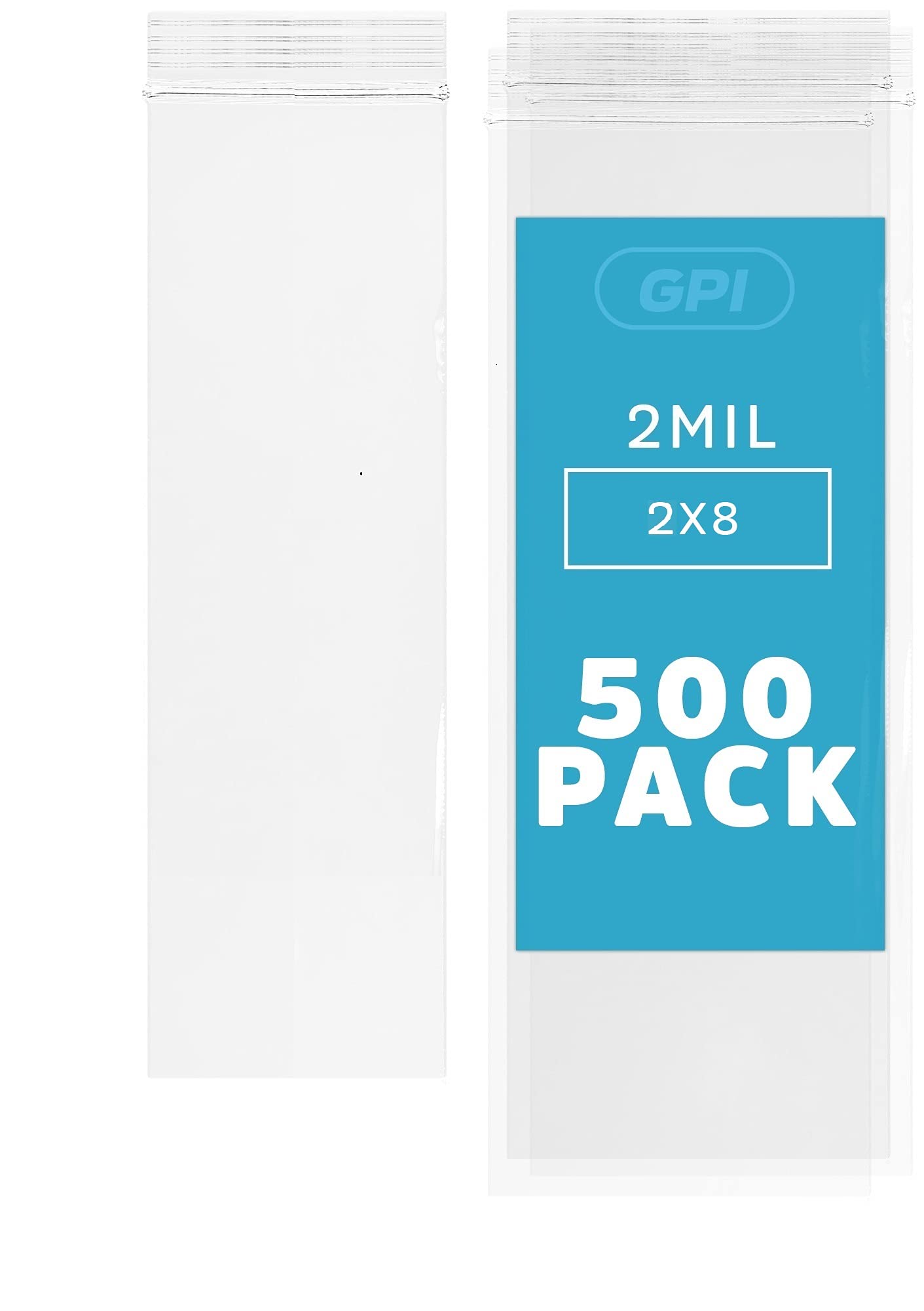 3" x 10" Long Zip Bags, 1000 Pack, Clear Plastic Reclosable Zip Baggies, 2 Mil Thick, Resealable Poly Bags for Packaging Insence, Necklaces, Jewelry & Office Supplies. GPI