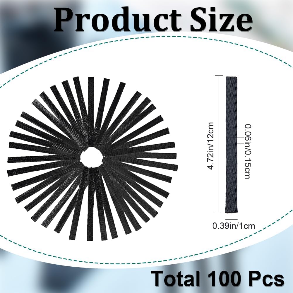 GORGECRAFT 100PCS 4.7 Inch Long Makeup Brush Protector Cosmetic Makeup Brushes Pen Guard Reusable Expandable Elastic Netting Mesh Cover Sleeve Set Storage for Travel Paint Brush Handbag Tassels