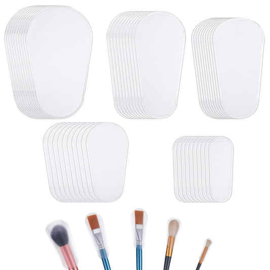 Amabro 50Pcs Makeup Brush Covers Clear Waterproof Dustproof Brush Protector