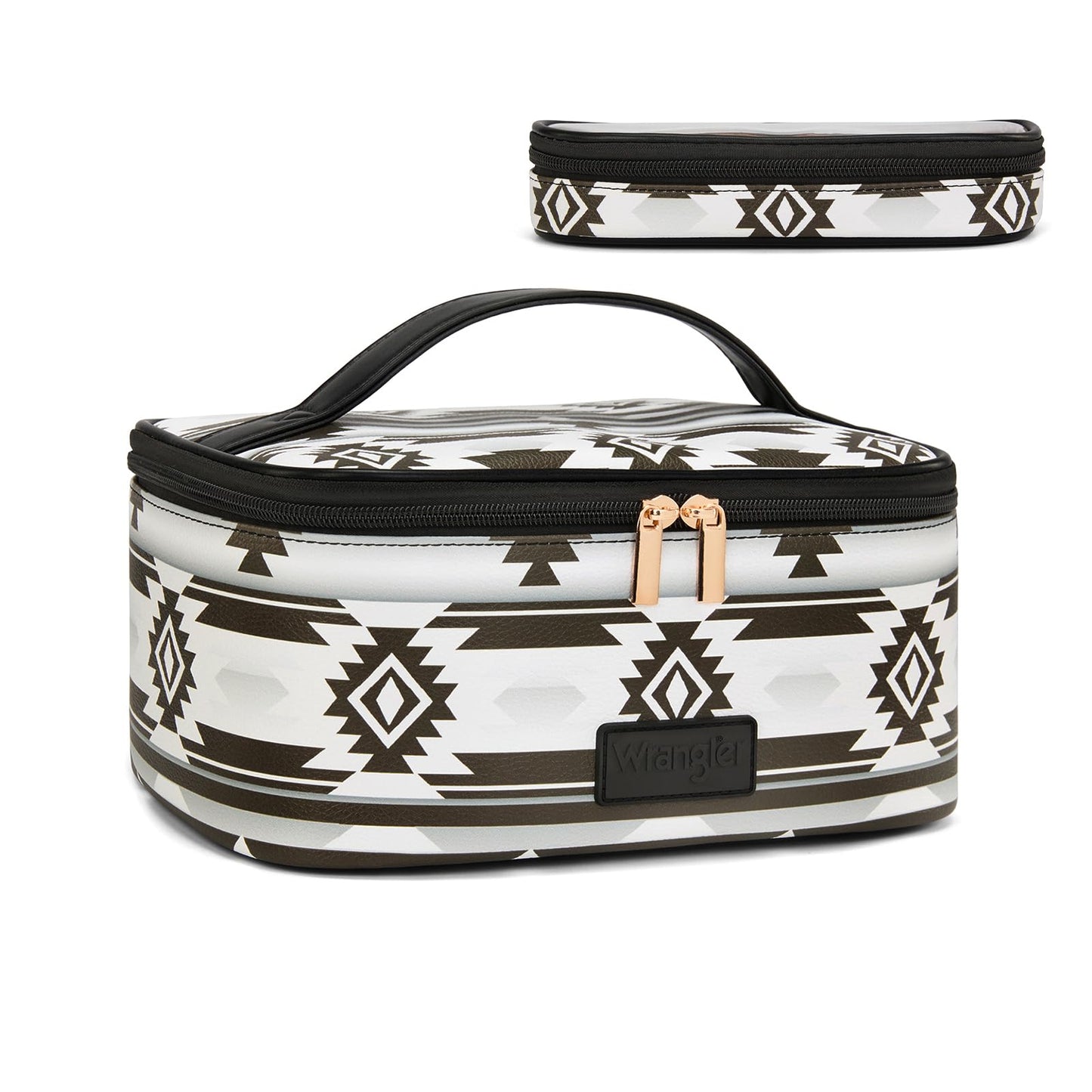 Wrangler Travel Makeup Bag 2pcs Set Cosmetic Bag with Makeup Brush Holder