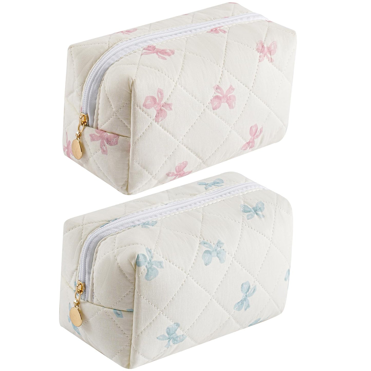 Makeup Bag Travel Cosmetic Bag for Women Girls, Zipper Make Up Pouch, Floral Flowers Toiletry Organizer Makeup, Portable Storage Cosmetic Travel Cloth Bag (Pink)