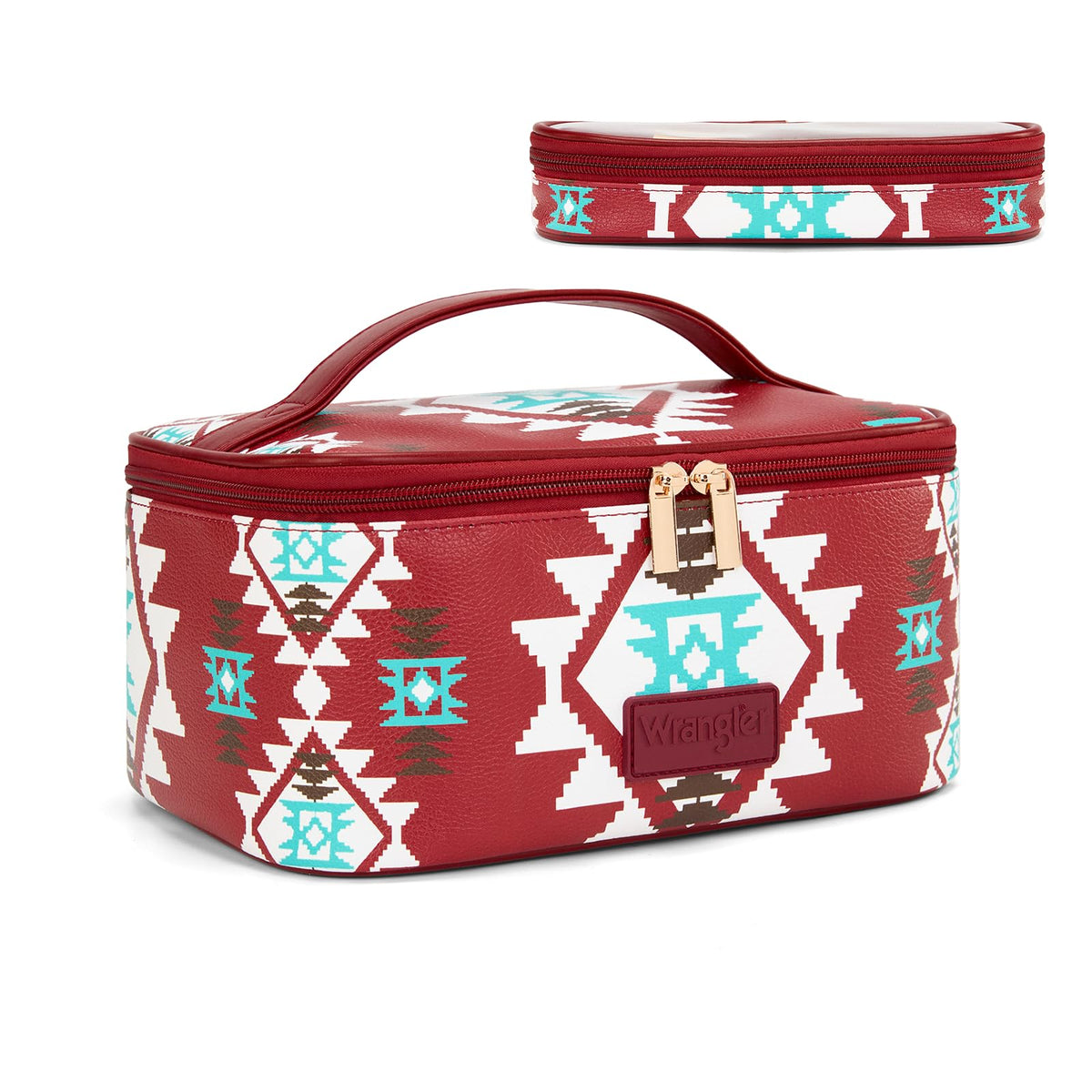 Wrangler Travel Makeup Bag 2pcs Set Cosmetic Bag with Makeup Brush Holder
