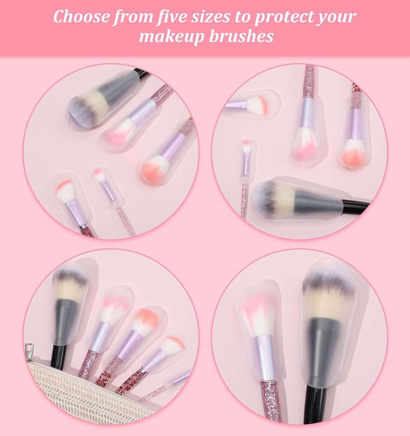 20pcs Makeup Brush Cover,Dust-Proof Durable and Lightweight