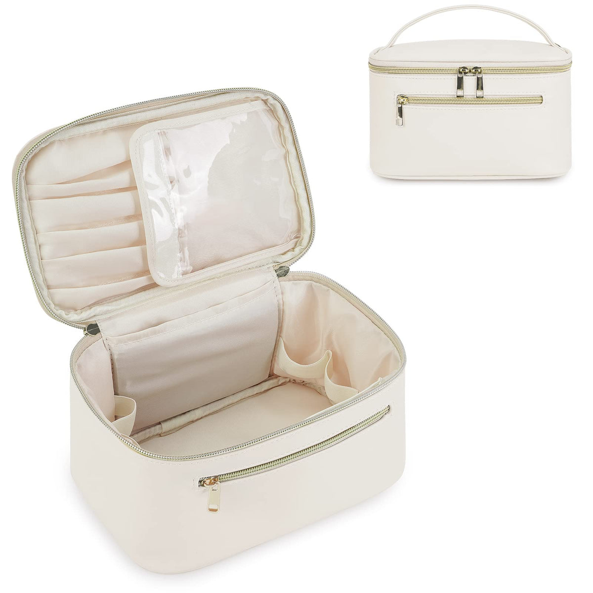 Wandering Nature Makeup Bag, Women Travel Make Up Vanity Case with Handle