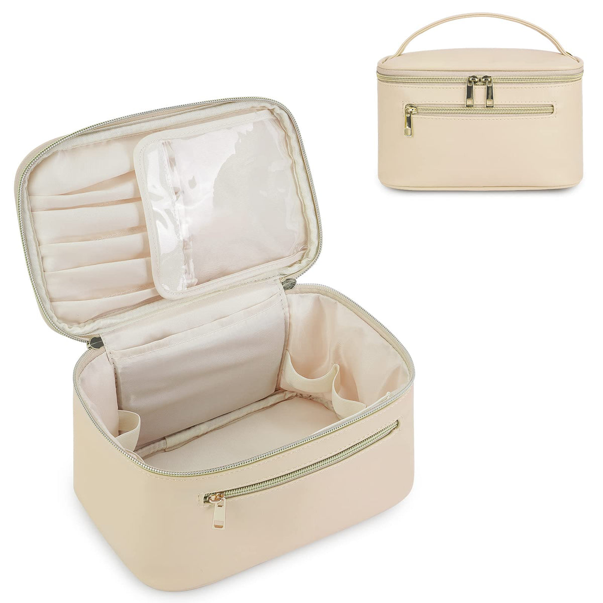 Wandering Nature Makeup Bag, Women Travel Make Up Vanity Case with Handle