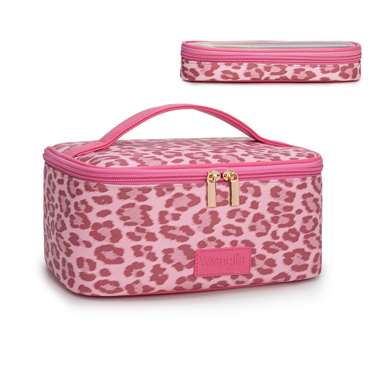 Wrangler Travel Makeup Bag 2pcs Set Cosmetic Bag with Makeup Brush Holder