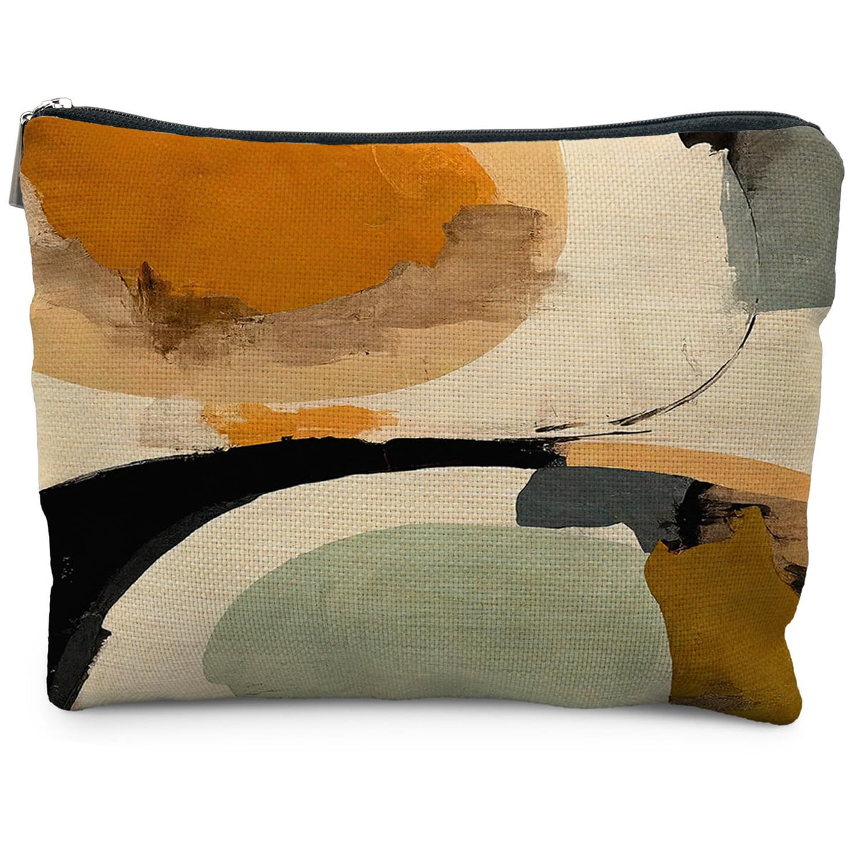 Boho Makeup Bag Gifts for Women, Sunset Leaf Aesthetic Makeup Pouch