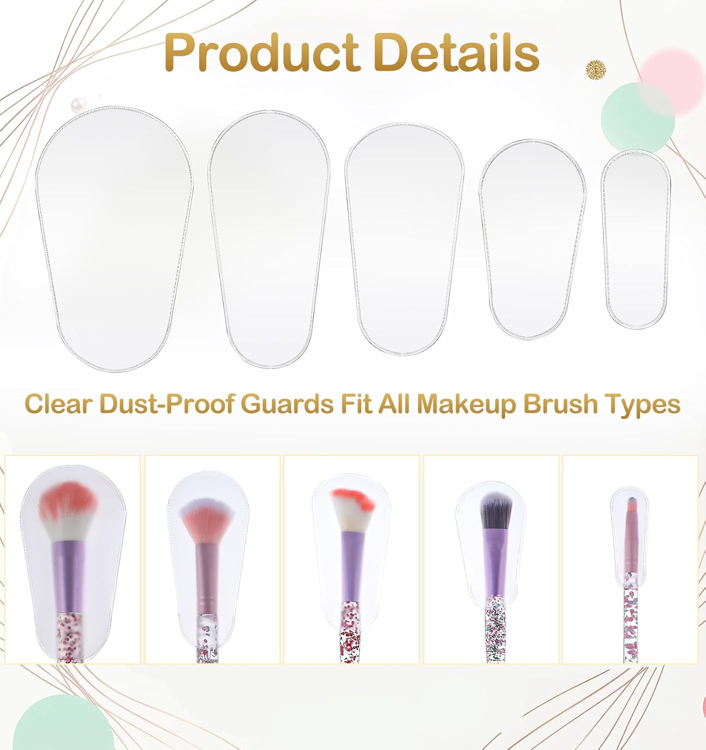 25 Pcs 5 Sizes Makeup Brush Covers, Makeup Brush Cover EVA