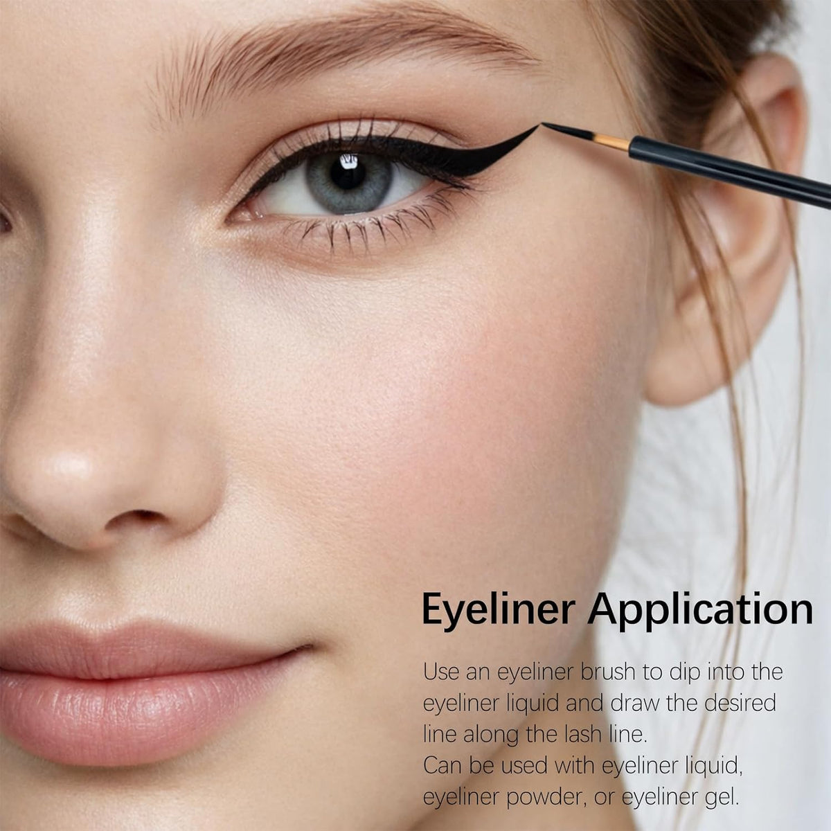 Yellow Headed Black Handle Disposable Eyeliner Brushes – Eye Lash Styling Wands & Eyeshadow Applicators with Protective Sleeves, Makeup Tools, 100 Pack