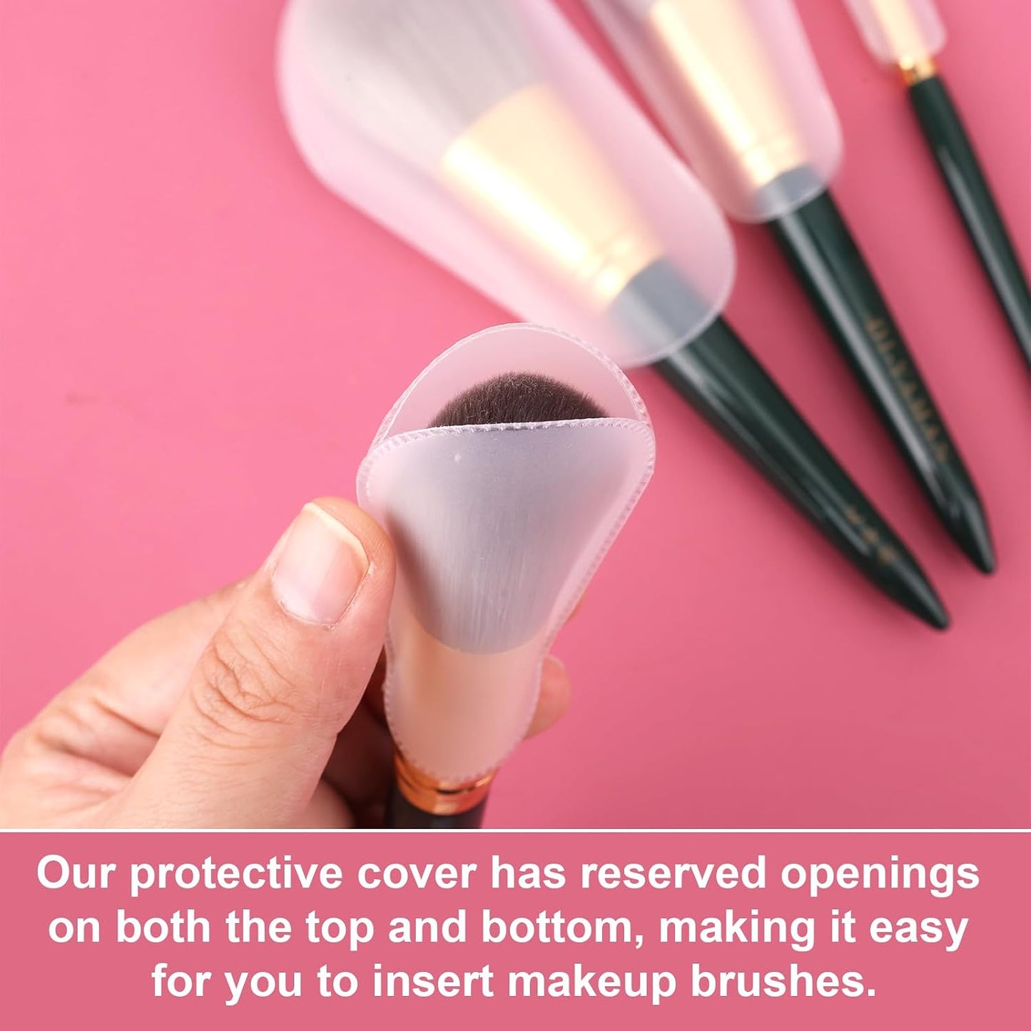 20pcs Makeup Brush Covers, 5 Sizes Clear Make up Brush Protective Protector Sleeves Dustproof Waterproof Cosmetic Brushes Guards Caps for Travel & Daily Storage Organizer