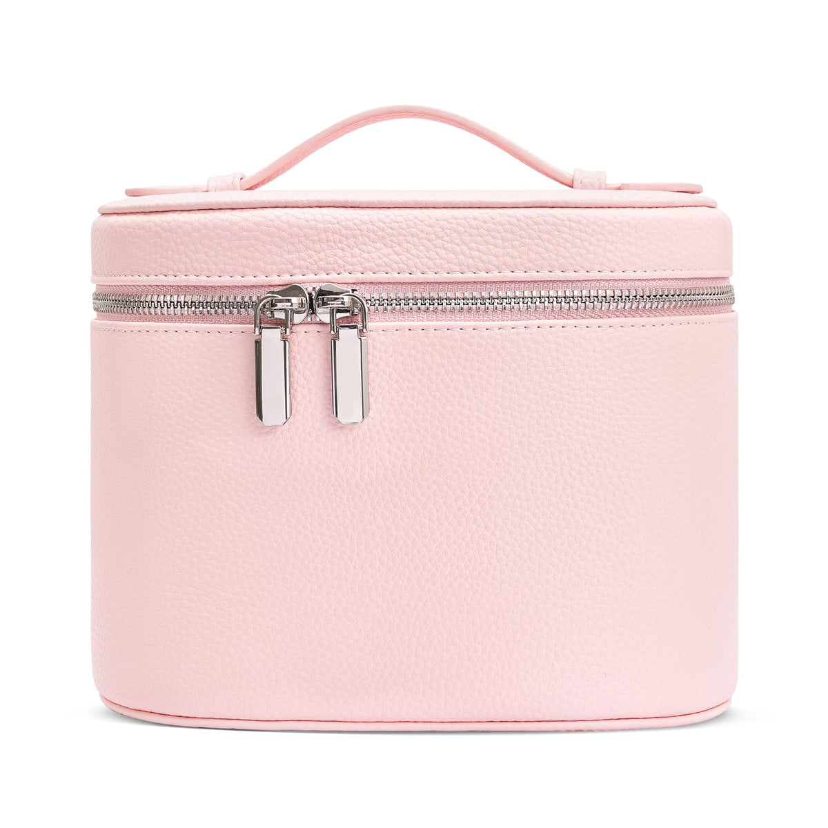 Cosmetic Case, Leather Makeup Bag, Portable Handheld Makeup Case, Detachable Compartments