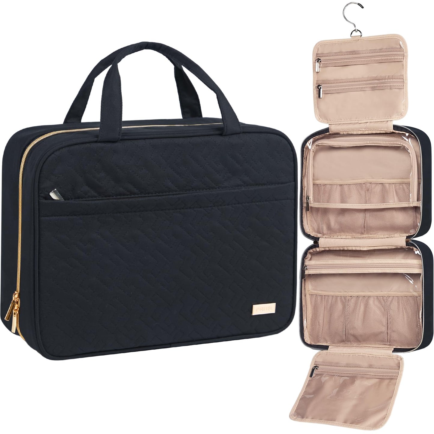 NISHEL Travel Toiletry Bag for women, Portable Hanging makeup Organizer