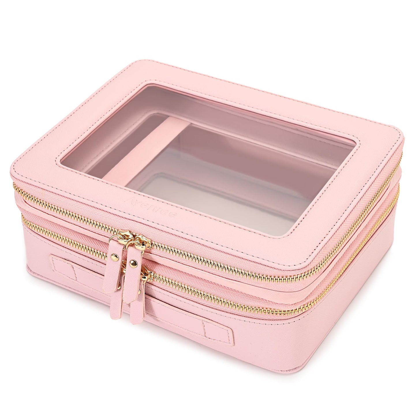 Aveniee Clear Makeup Bag Organizer, Travel Toiletry Bag Cosmetic Case for Women, Make Up Skincare Pouch Car Organizer Bag with Zippers for Essentials,White,Medium Classic