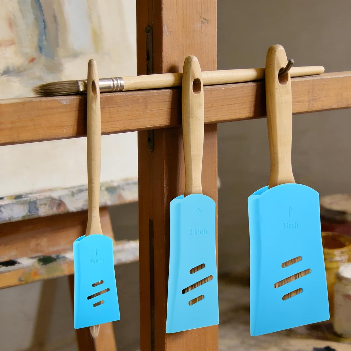 3Pack Paint Brush Protector Covers, Silicone Protective Sleeve for Holds 2" 2.5" 3" Brush