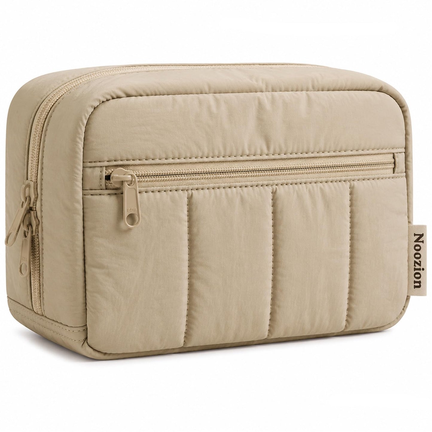 Noozion Makeup Bag Travel Toiletry Bag, Puffy Padded Cosmetic Bag for Women, Makeup Organizer Case, Wide-open Pouch Purse, Travel Essentials