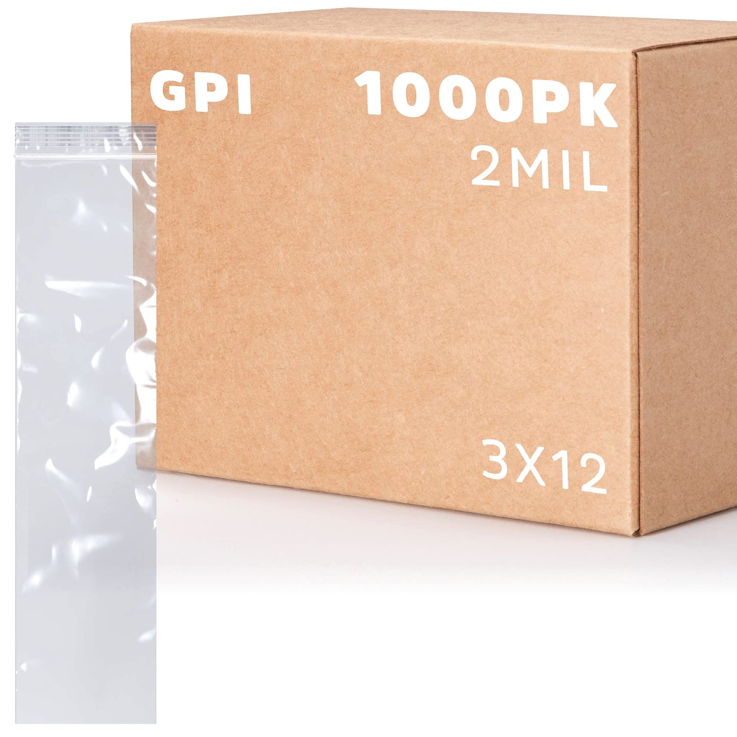3" x 10" Long Zip Bags, 1000 Pack, Clear Plastic Reclosable Zip Baggies, 2 Mil Thick, Resealable Poly Bags for Packaging Insence, Necklaces, Jewelry & Office Supplies. GPI