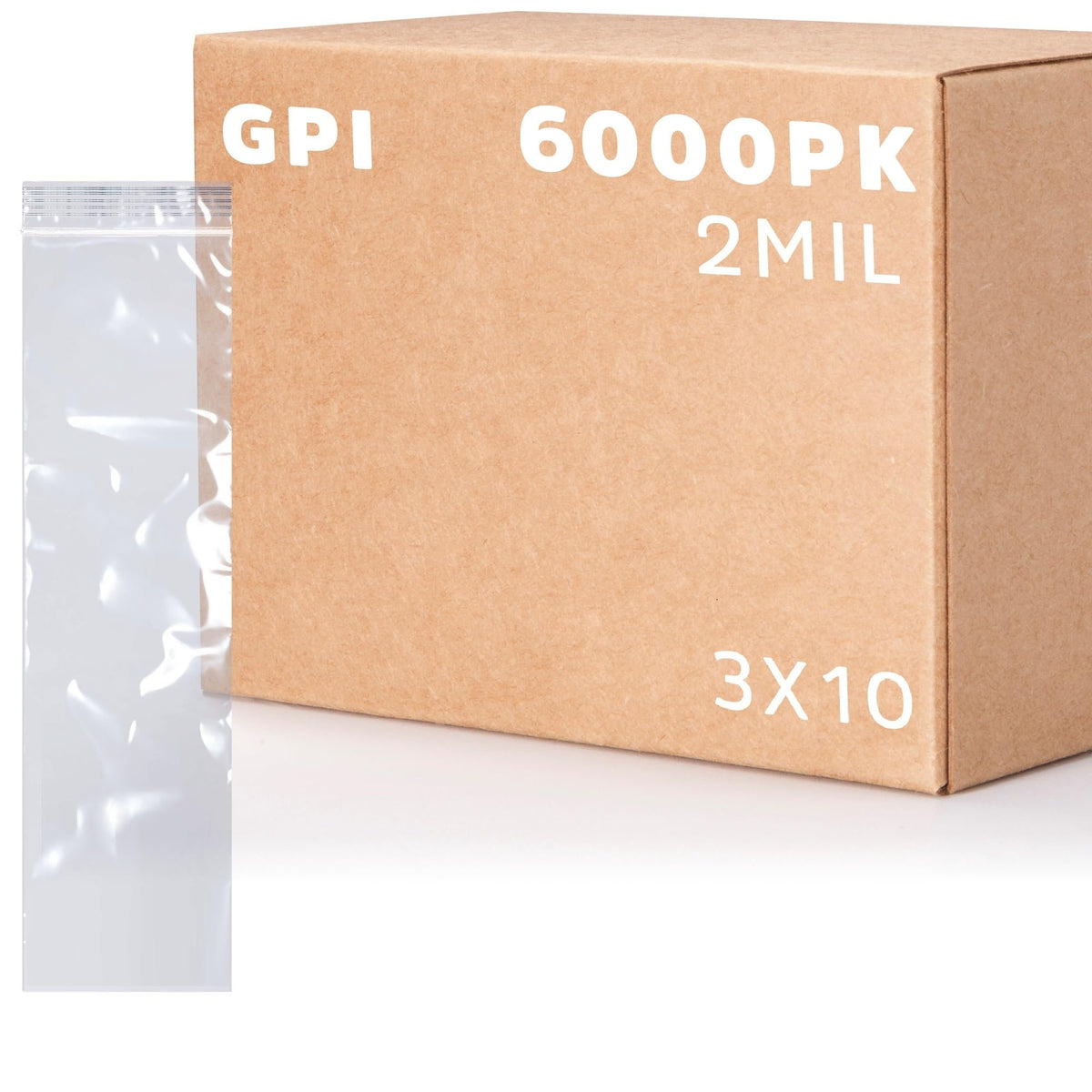 3" x 10" Long Zip Bags, 1000 Pack, Clear Plastic Reclosable Zip Baggies, 2 Mil Thick, Resealable Poly Bags for Packaging Insence, Necklaces, Jewelry & Office Supplies. GPI