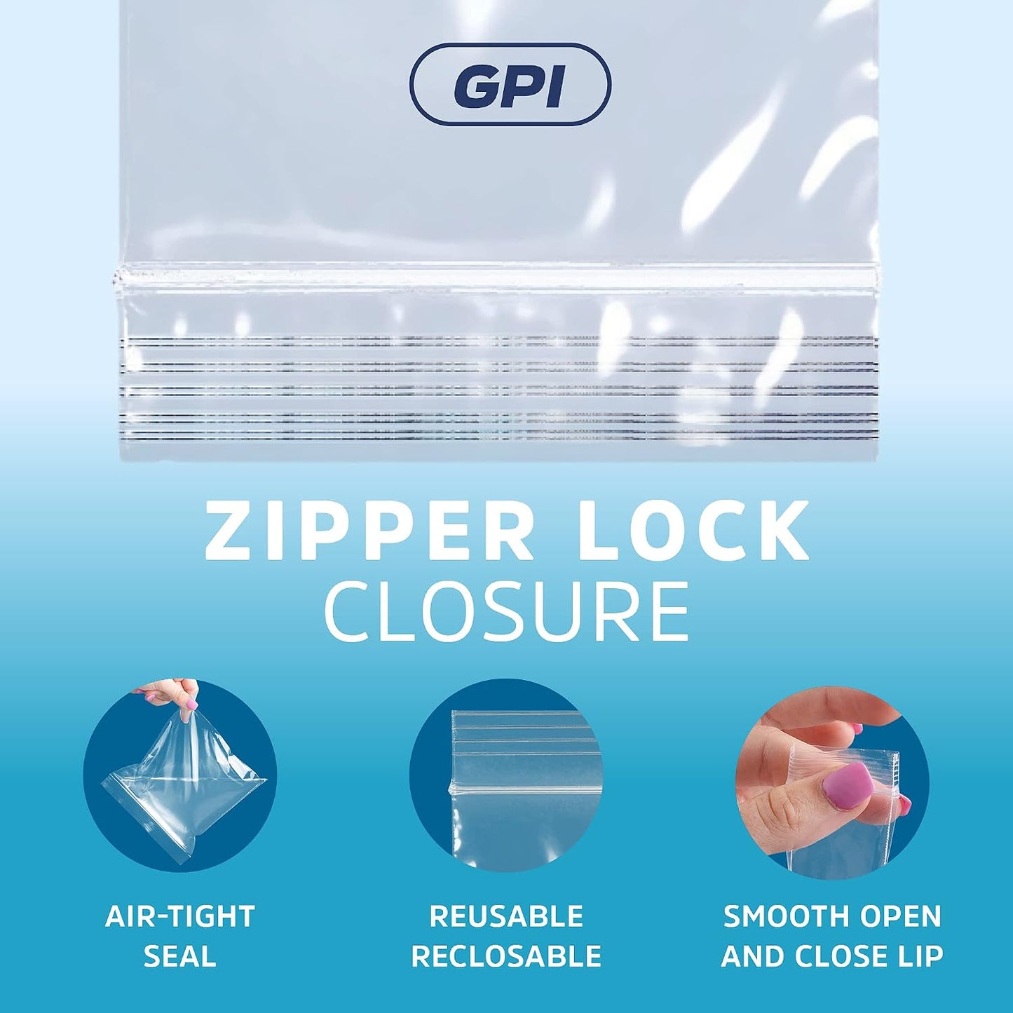 3" x 10" Long Zip Bags, 1000 Pack, Clear Plastic Reclosable Zip Baggies, 2 Mil Thick, Resealable Poly Bags for Packaging Insence, Necklaces, Jewelry & Office Supplies. GPI