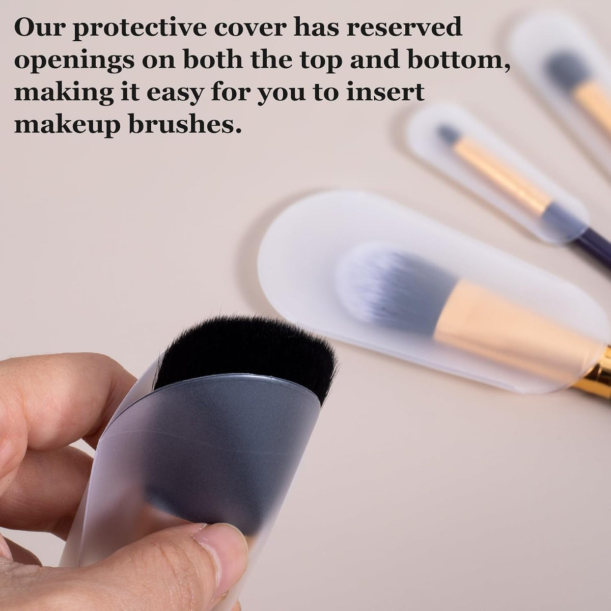 SmallCat 30 Pcs Makeup Brush Covers for Travel, Makeup Brush Cover, Clear Make Up Brush Protective Protector Sleeve for Daily Storage Organizer and Travel (Clear, 5 Sizes)
