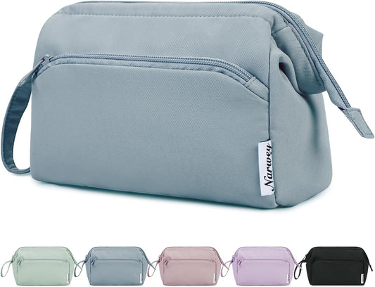 Narwey Travel Makeup Bag Toiletry Bag, Wide Open Cosmetic Bag for Women