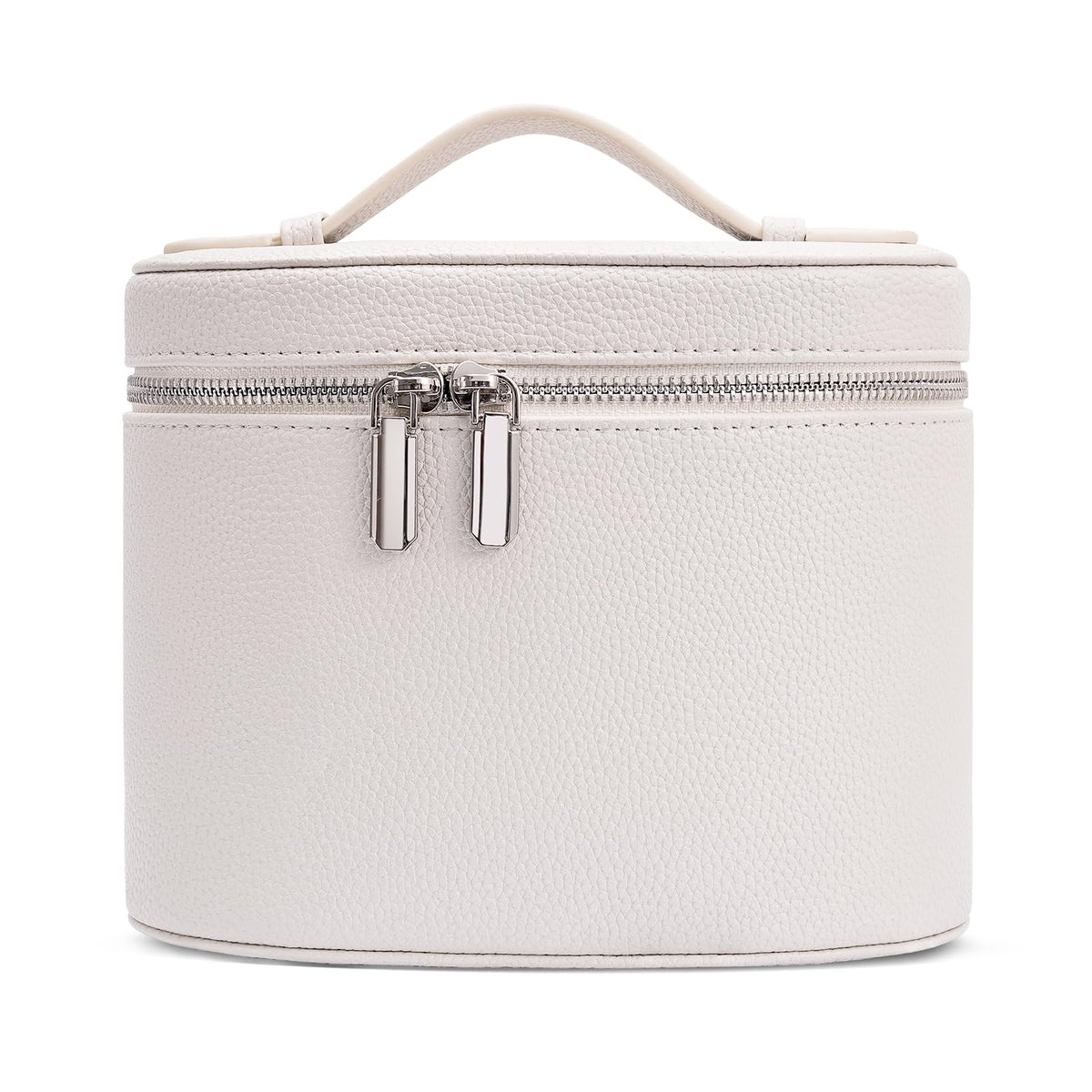 Cosmetic Case, Leather Makeup Bag, Portable Handheld Makeup Case, Detachable Compartments