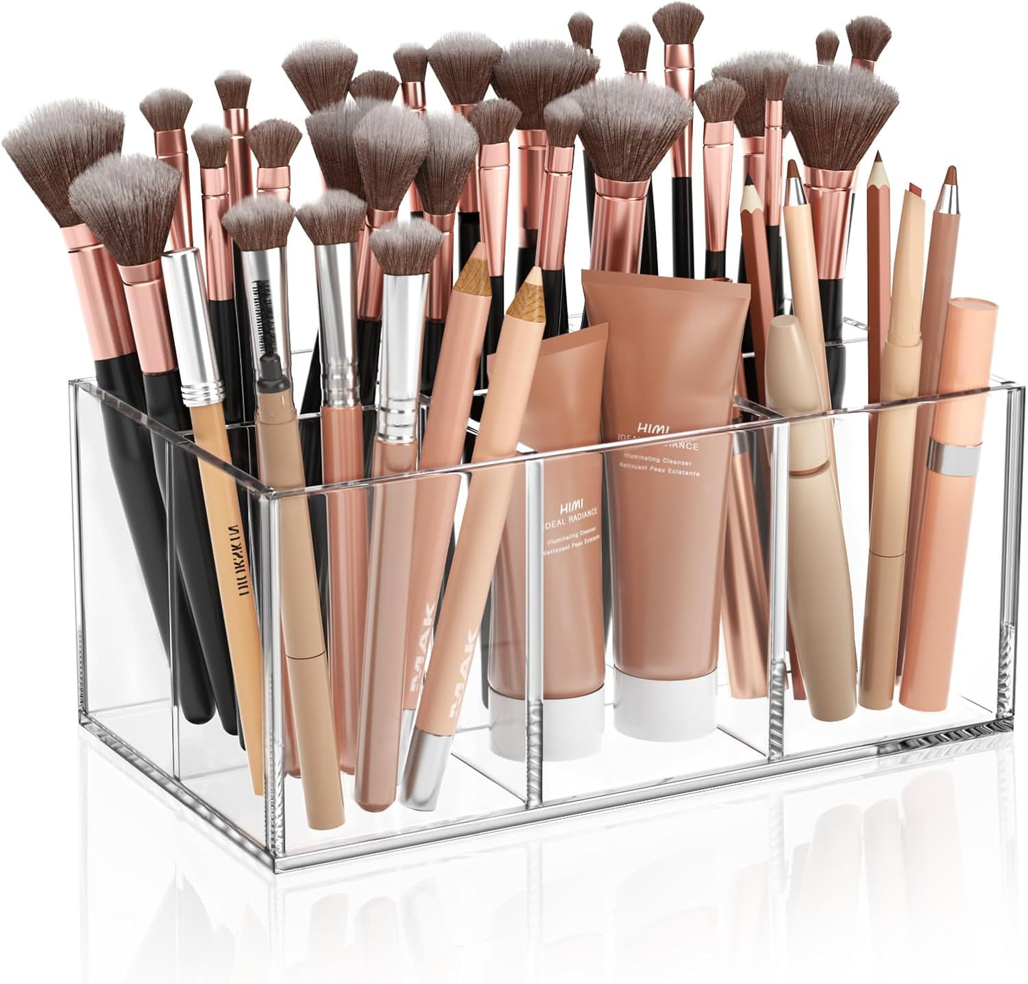 HIIMIEI Clear Makeup Brush Holder Organizer