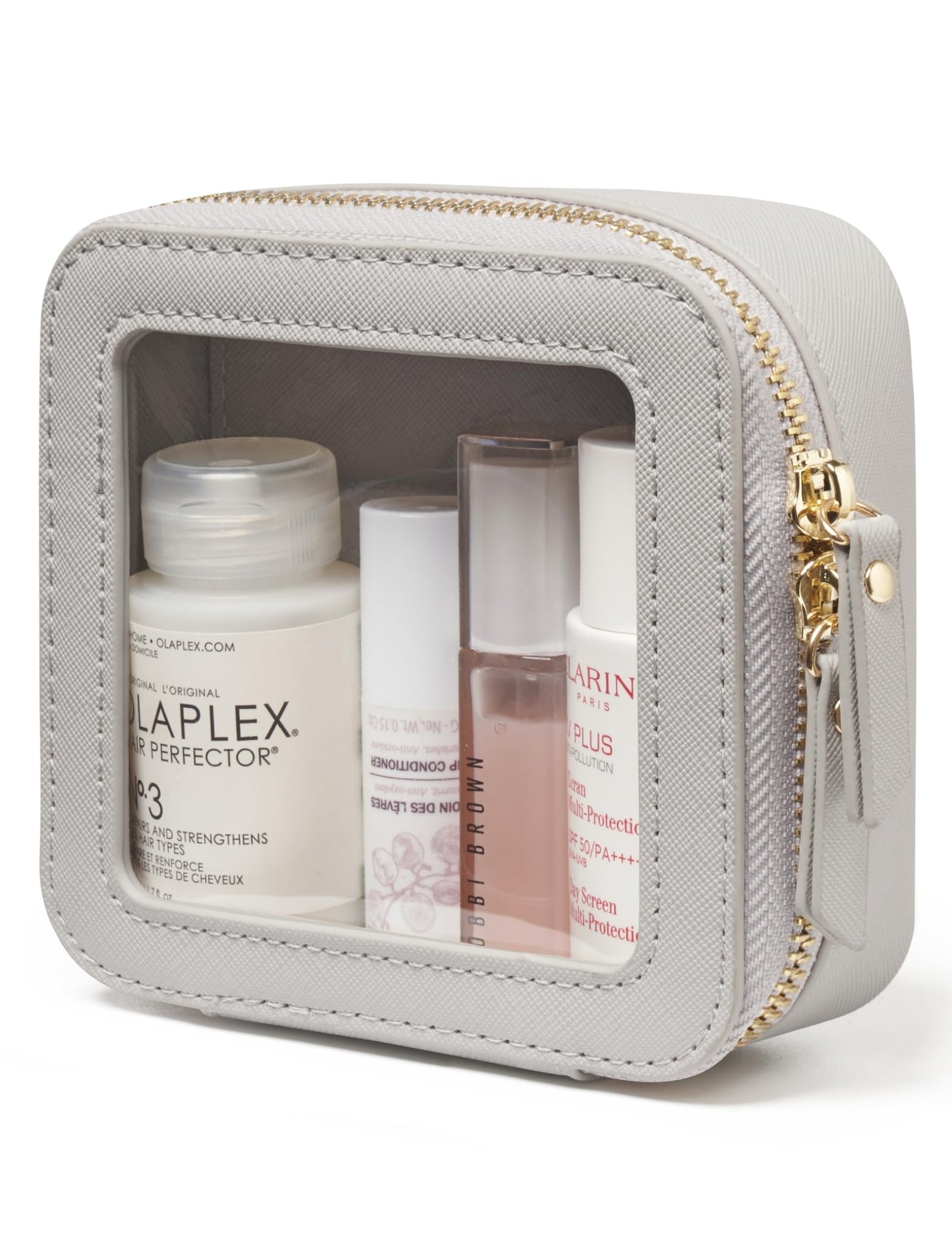 Popvibe Clear Makeup Bag Travel Cosmetic Case Transparent Toiletry Bag with Zipper, Portable Make Up Organizer Traveling Compact Car Bag for Essentials, Hotpink, Large