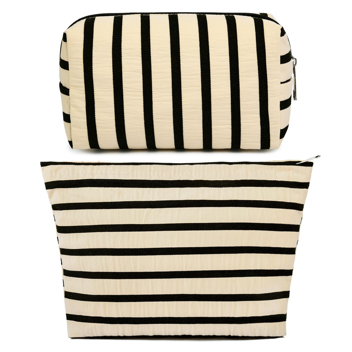 SOIDRAM 2 Pieces Makeup Bag Large Checkered Cosmetic Bag Capacity Canvas Mix Travel Toiletry Bag Organizer Cute Makeup Brushes Aesthetic Accessories Storage Bag for Women, Checkered Mix Rose Red