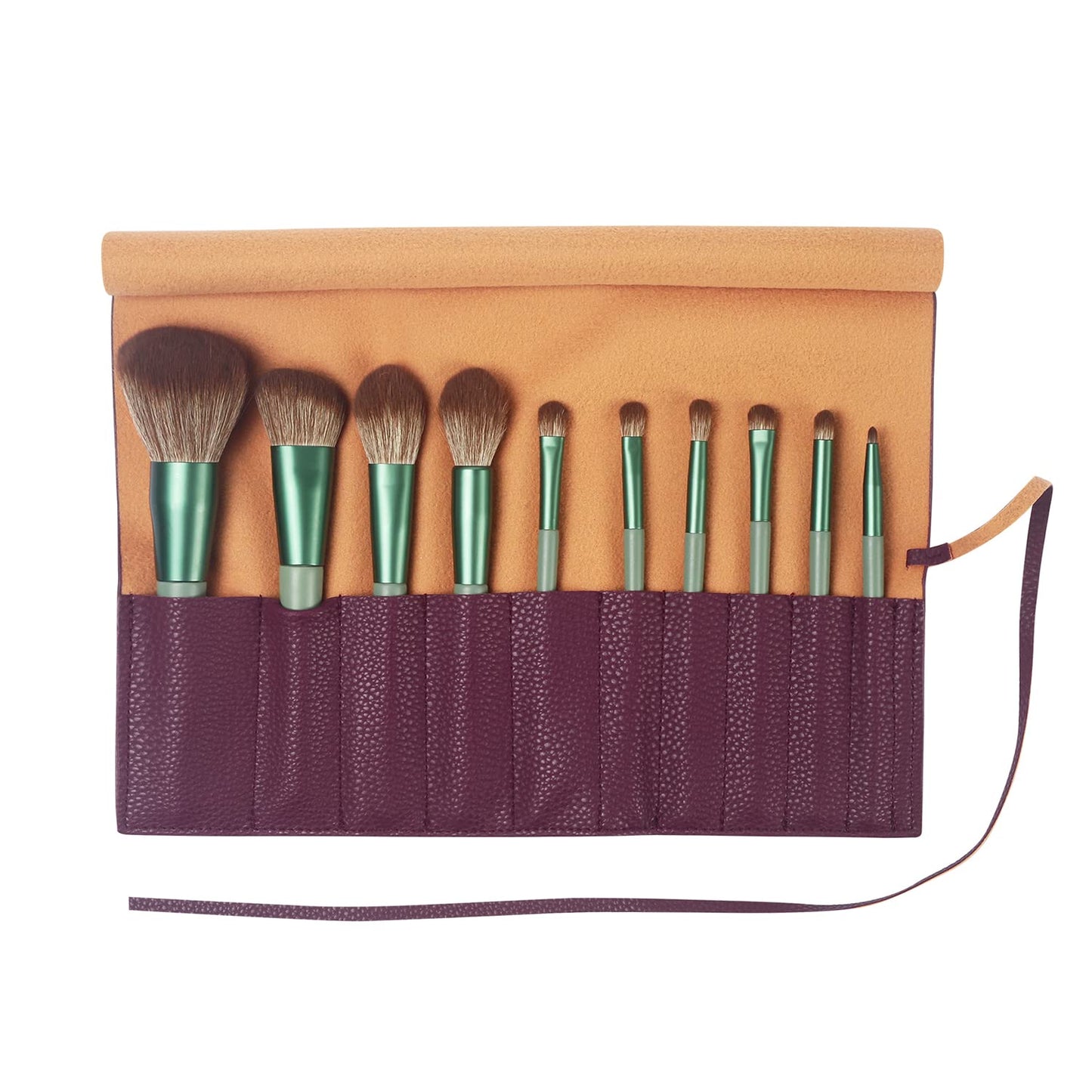Bird&Fish Makeup Brush Case Travel, makeup brush case roll up,brush holder makeup,Holder Organizer Brushes Pouch Cosmetic Bag for Travel，Rolling Bag Storage Case PU Leather