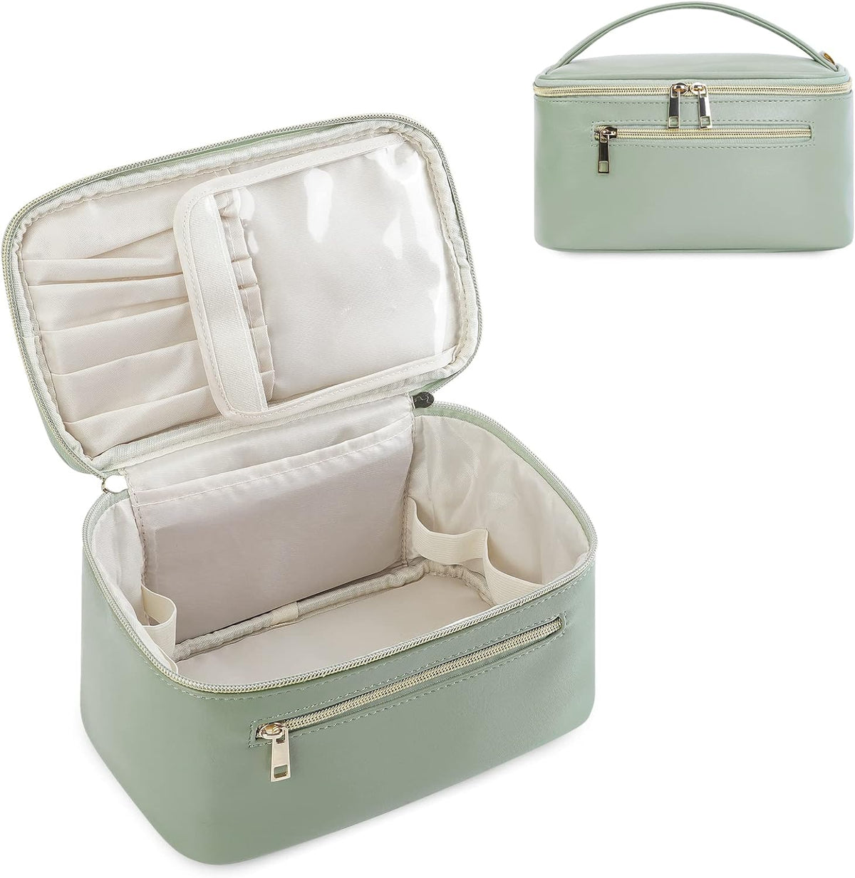 Wandering Nature Makeup Bag, Women Travel Make Up Vanity Case with Handle