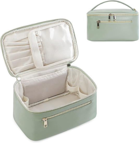 Wandering Nature Makeup Bag, Women Travel Make Up Vanity Case with Handle