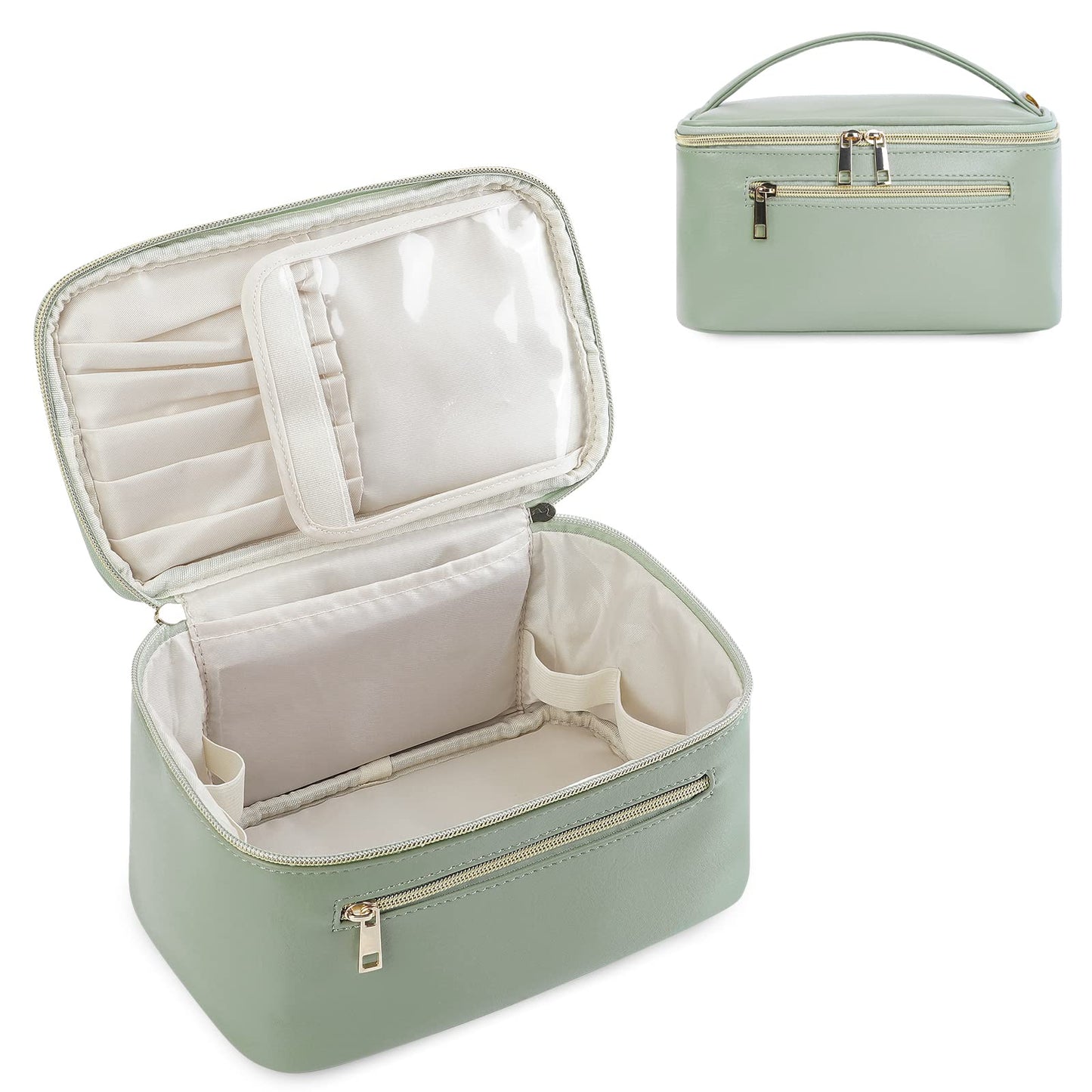 Wandering Nature Makeup Bag, Women Travel Make Up Vanity Case with Handle