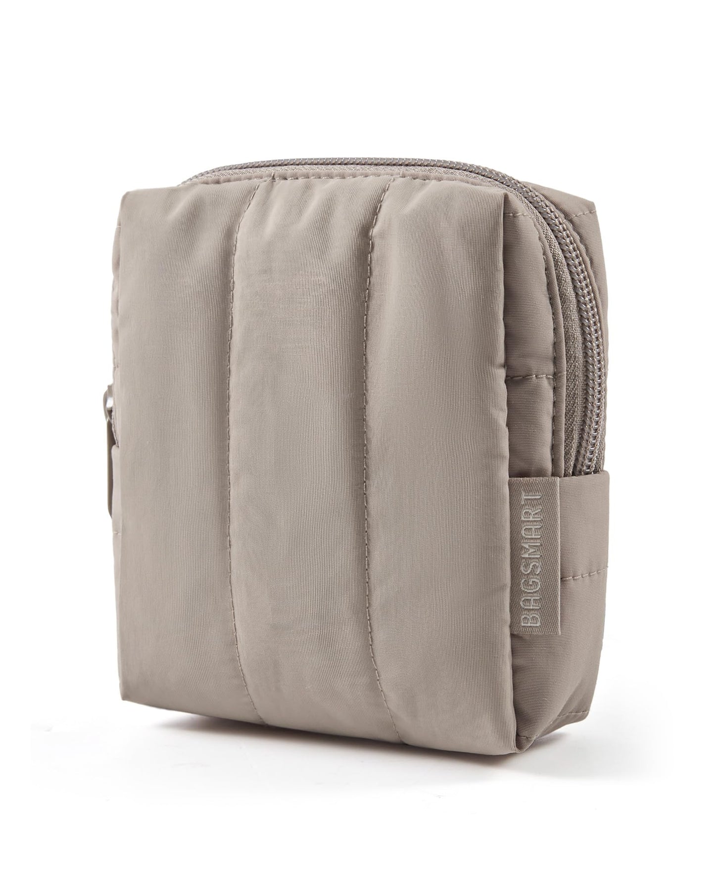 BAGSMART Puffy Travel Makeup Bag Duo Large & Small for Women, Leopard