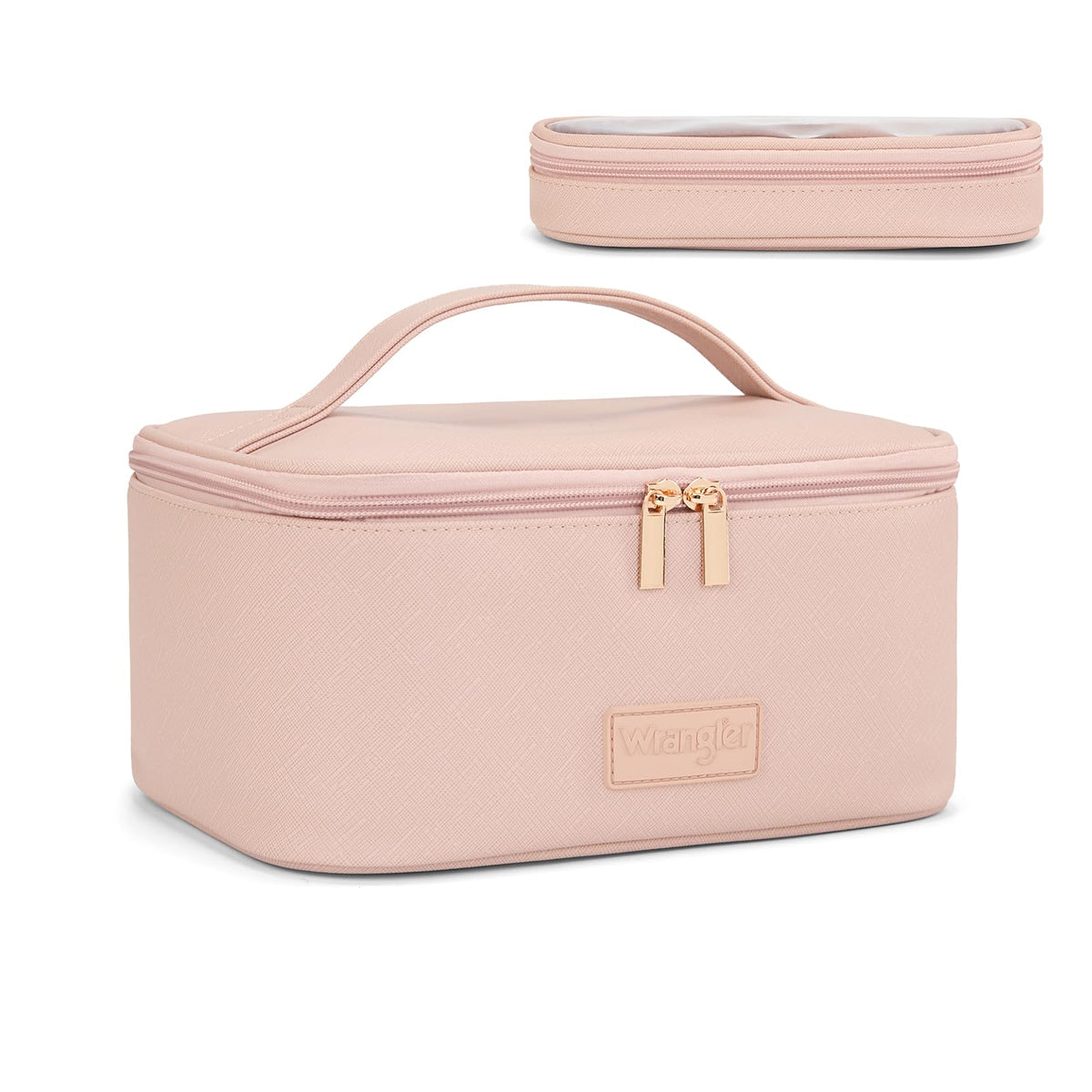 Wrangler Travel Makeup Bag 2pcs Set Cosmetic Bag with Makeup Brush Holder