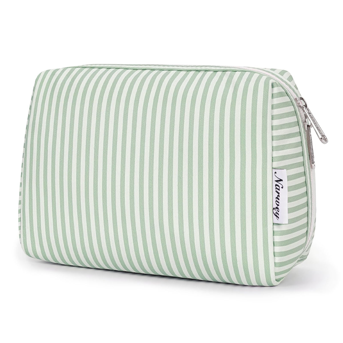 Narwey Checkered Makeup Bag Travel Cosmetic Bag Organizer Toiletry Bag Make Up Bags with Compartments for Women Girls (Large, Light Checkerboard)