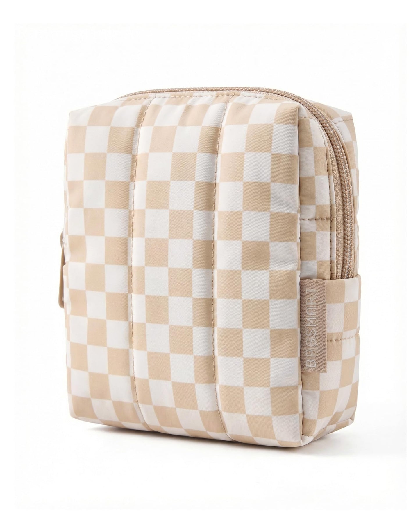 BAGSMART Puffy Travel Makeup Bag Duo Large & Small for Women, Leopard