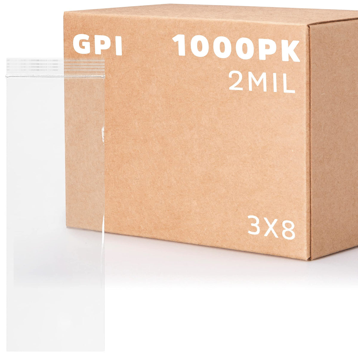 3" x 10" Long Zip Bags, 1000 Pack, Clear Plastic Reclosable Zip Baggies, 2 Mil Thick, Resealable Poly Bags for Packaging Insence, Necklaces, Jewelry & Office Supplies. GPI