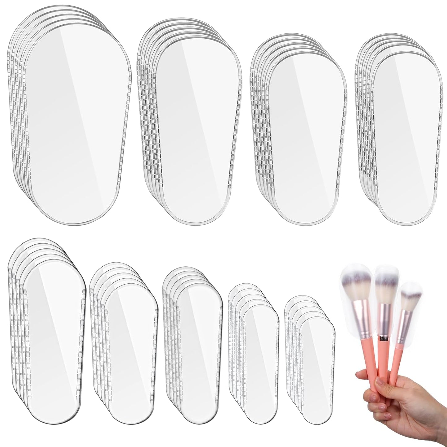 Makeup Brush Covers, 45 PCS Silicone Makeup Brush Dust Cover for Travel and Home Storage Travel Holder with Universal Fit Flexible Make up Brushes for Mother Wife Girl-Friend Make up Brushes, 9 Sizes