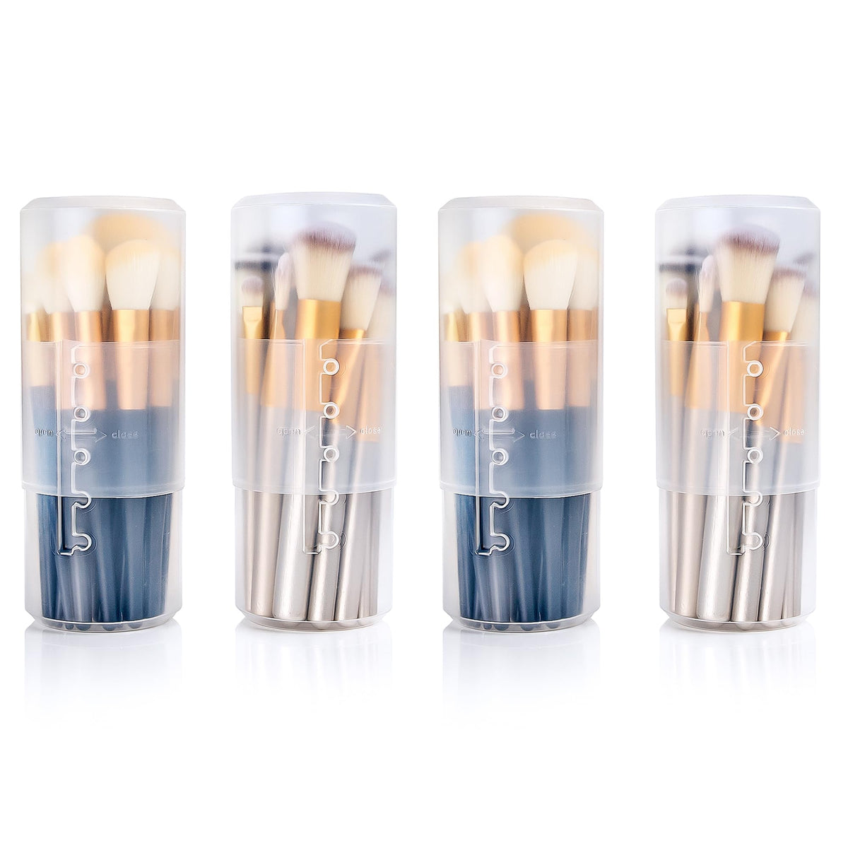 OCHEAL 2 Pack Transparent Plastic Makeup Brush Holders, Dual Use, Lightweight, Spacious