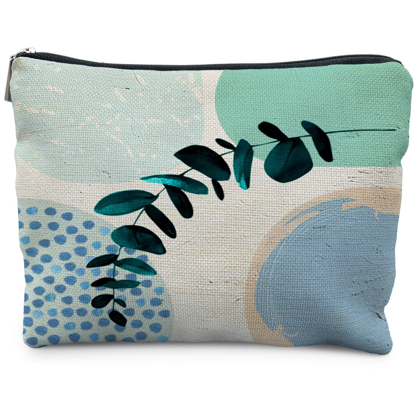 Boho Makeup Bag Gifts for Women, Sunset Leaf Aesthetic Makeup Pouch