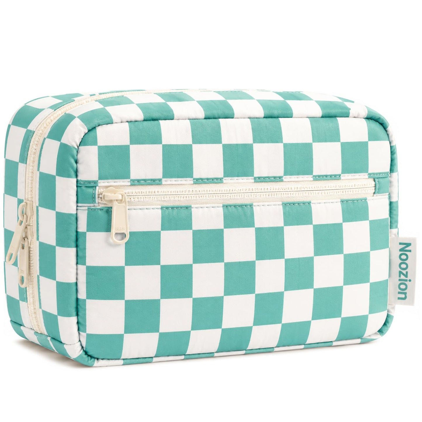 Noozion Makeup Bag Travel Toiletry Bag, Puffy Padded Cosmetic Bag for Women, Makeup Organizer Case, Wide-open Pouch Purse, Travel Essentials