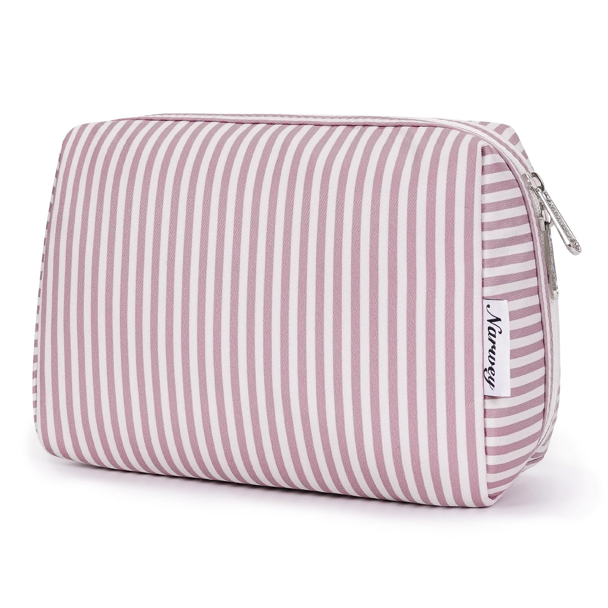 Narwey Checkered Makeup Bag Travel Cosmetic Bag Organizer Toiletry Bag Make Up Bags with Compartments for Women Girls (Large, Light Checkerboard)