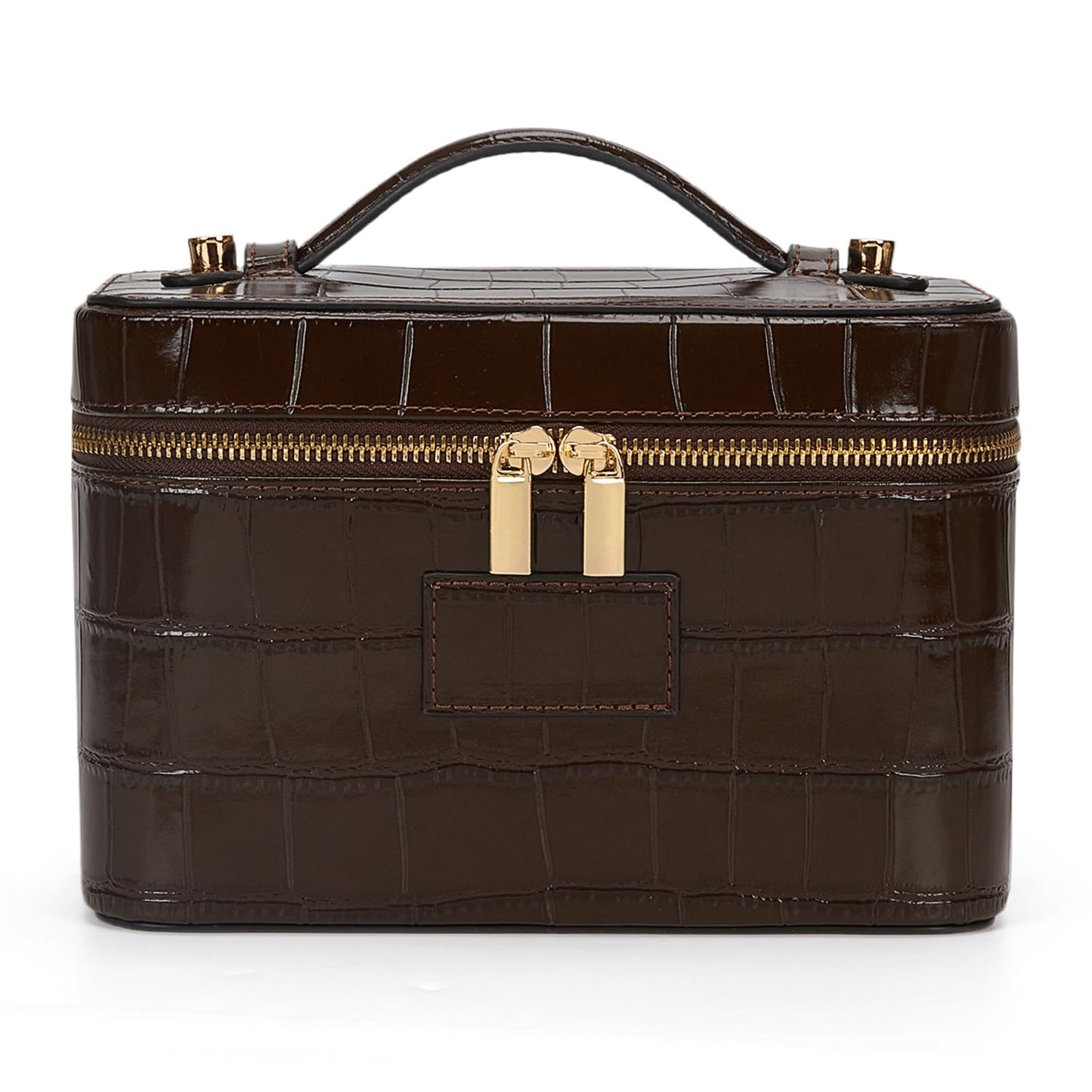 HiTotes Makeup Bag Vanity Case for Women Leather Cosmetic Bag Travel Toiletry Bags Portable Makeup Organizer Case