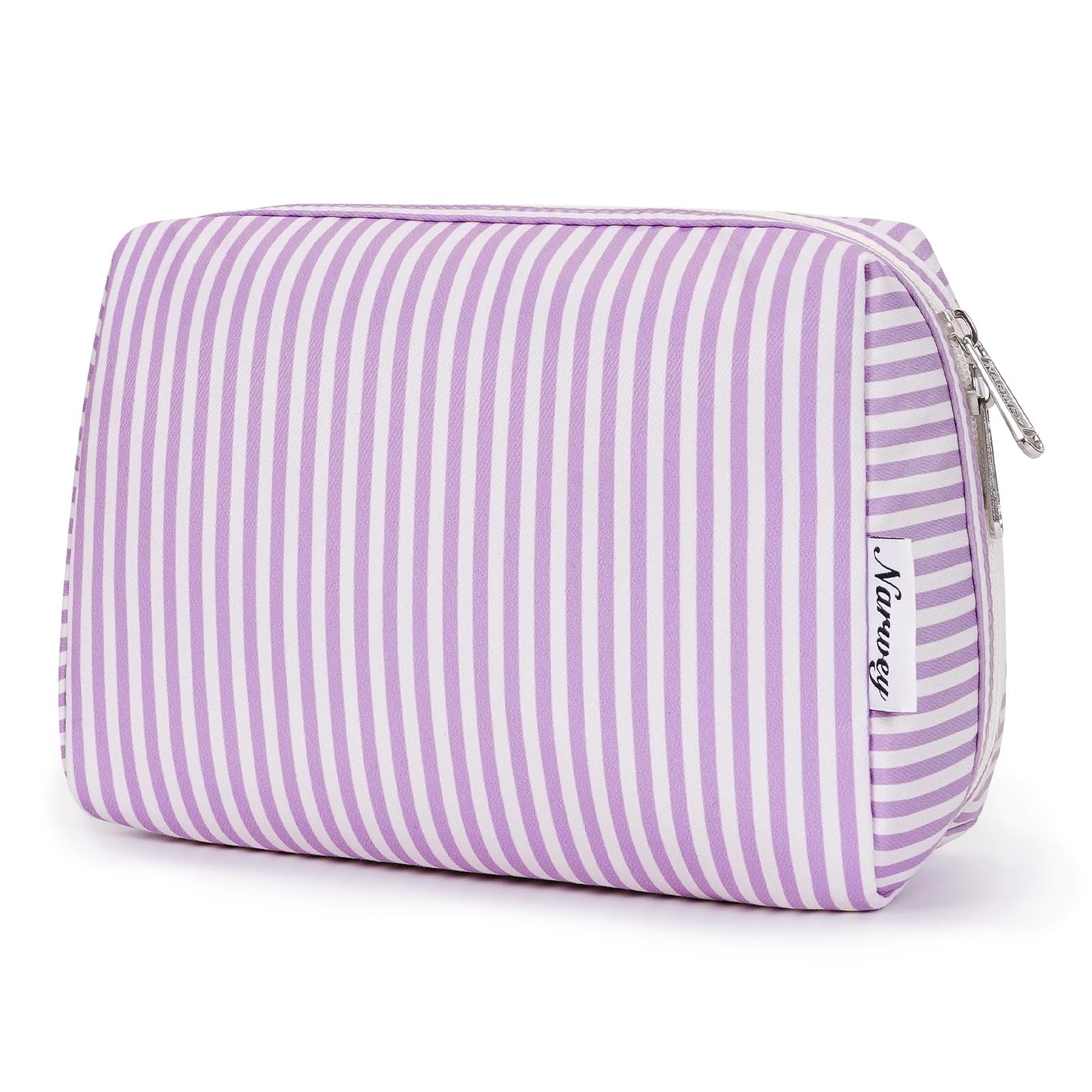 Narwey Checkered Makeup Bag Travel Cosmetic Bag Organizer Toiletry Bag Make Up Bags with Compartments for Women Girls (Large, Light Checkerboard)