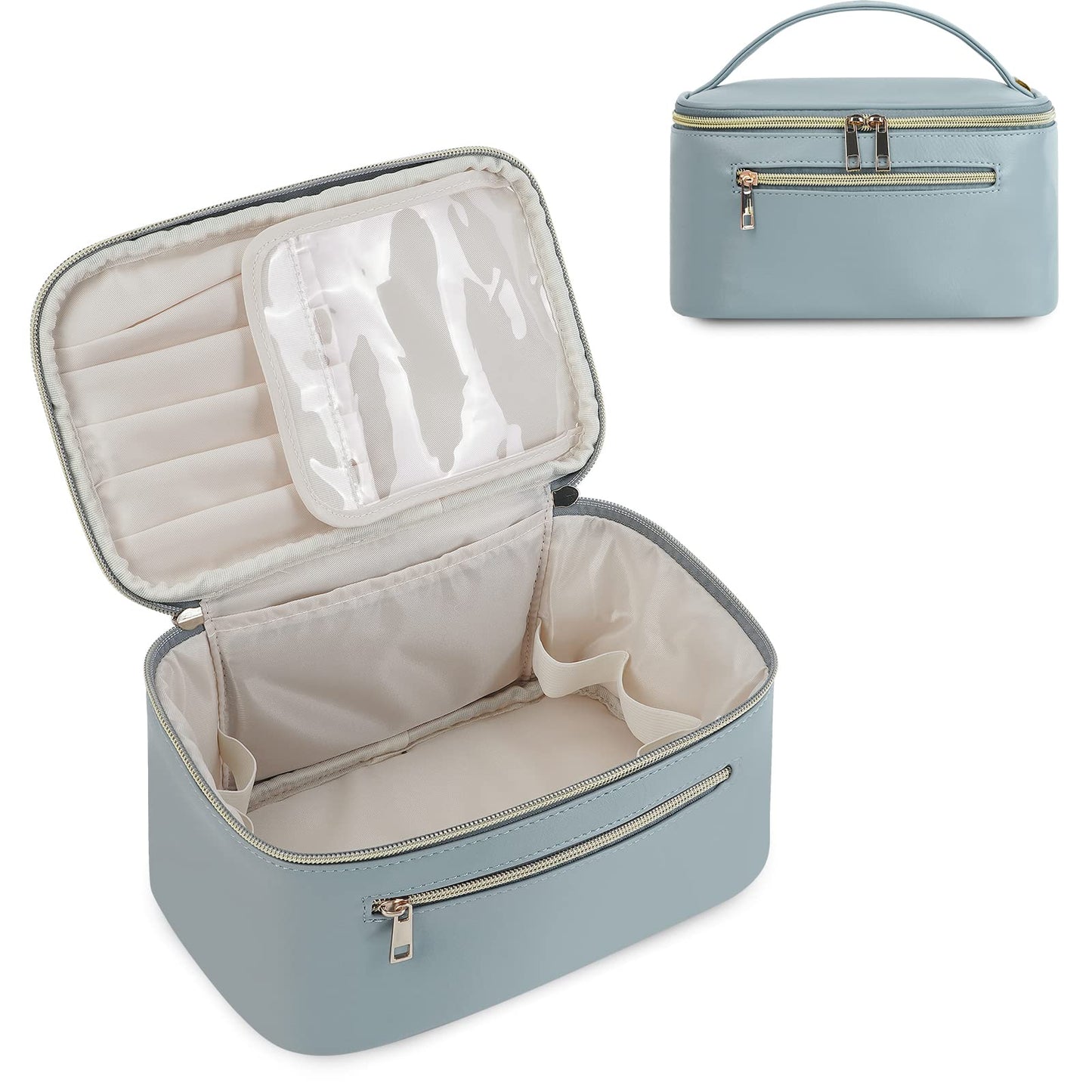 Wandering Nature Makeup Bag, Women Travel Make Up Vanity Case with Handle