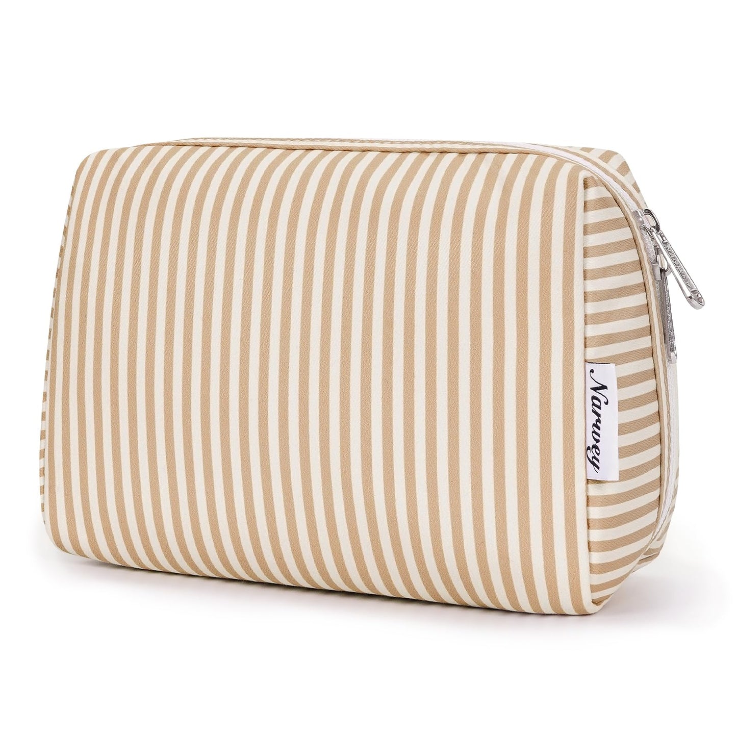 Narwey Checkered Makeup Bag Travel Cosmetic Bag Organizer Toiletry Bag Make Up Bags with Compartments for Women Girls (Large, Light Checkerboard)