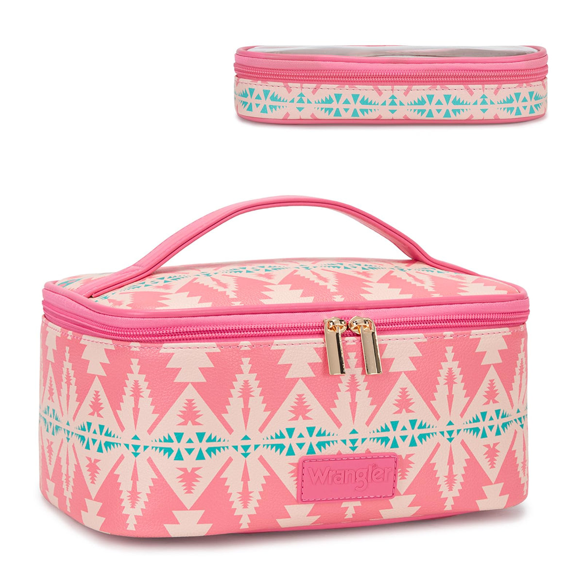 Wrangler Travel Makeup Bag 2pcs Set Cosmetic Bag with Makeup Brush Holder