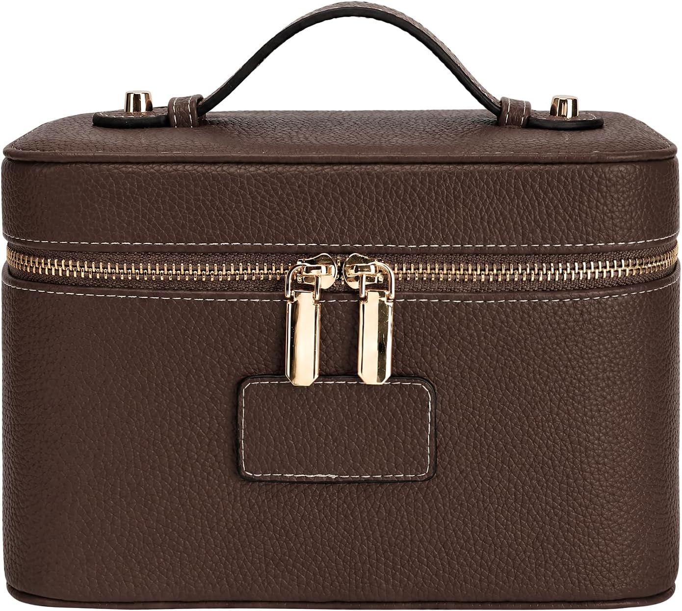 Makeup Case for Women, Leather Makeup Bag Cosmetic Case with Removable Divider, Large Capacity Waterproof Portable Travel Toiletry Make up Organizer Case